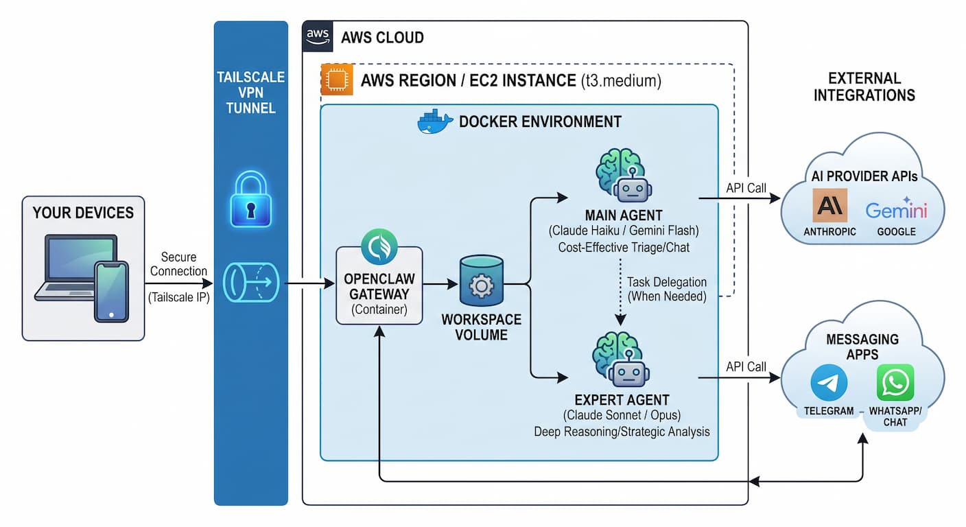 OpenClaw EC2 Docker architecture diagram